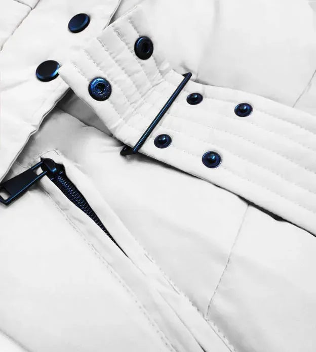 WOMEN'S SHORT WINTER HOODED JACKET WHITE