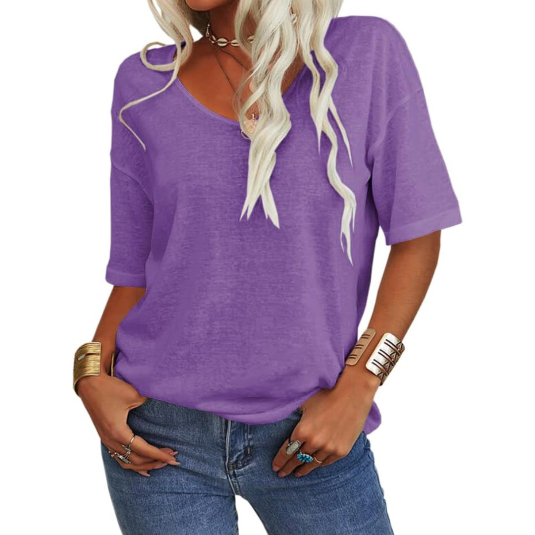 KATIE™ – Relaxed V-Neck Essential Tee