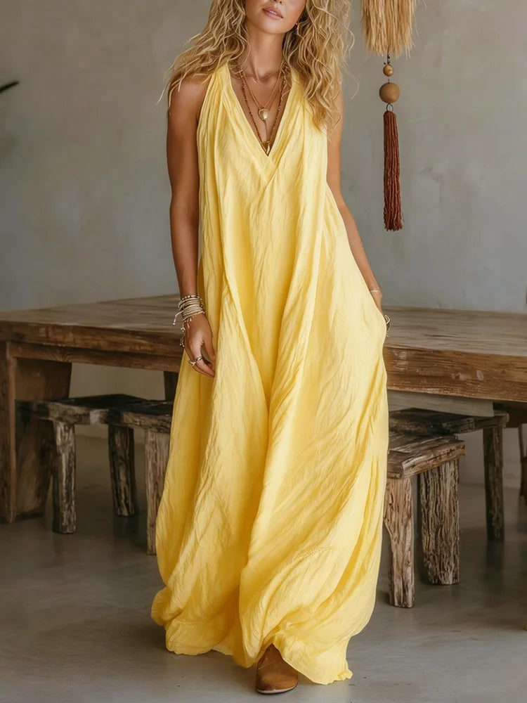 Luna | Effortless Linen Maxi Dress
