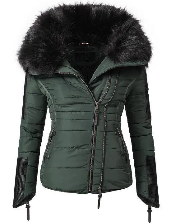 Women's short parka coat yellow