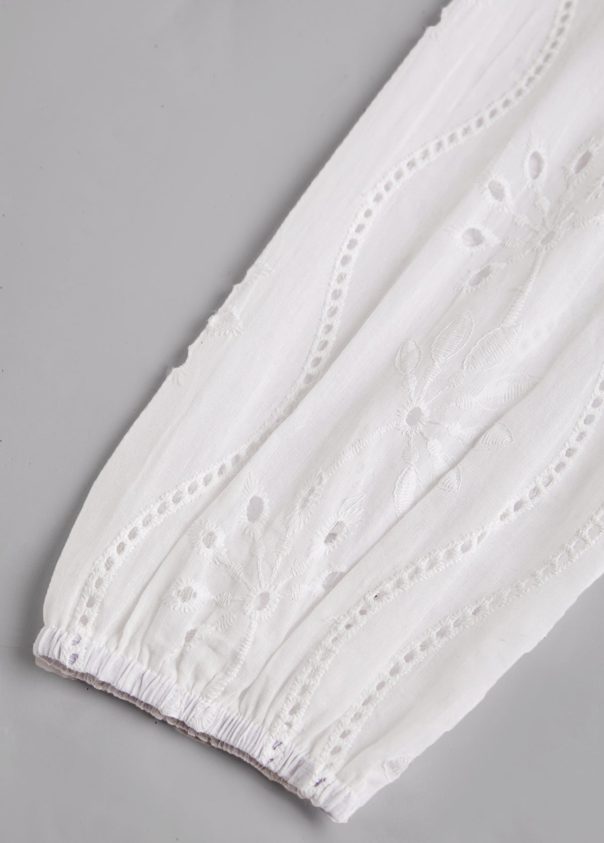 White Split Detail Long Sleeve Blouse