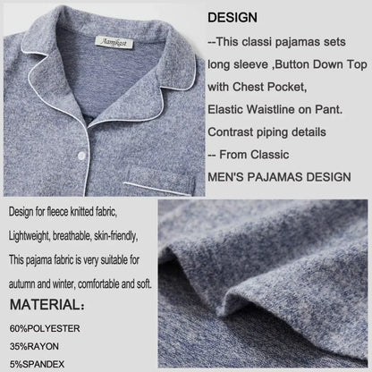 Women's Pajama Sets Long Sleeve Button Down Sleepwear Nightwear Soft Pjs Lounge Sets