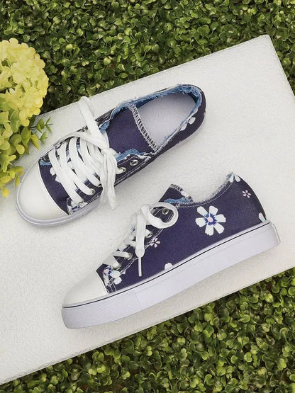 All Season Canvas Sneaker Heel Casual Flats