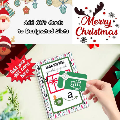 🎁🎅🏼MERRY CHRISTMAS! GIFT CARD BOOK📚 14 Themed Pages, Hardcover & Durability Line
