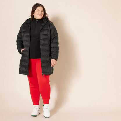 Women's Lightweight Water-Resistant Hooded Puffer Coat (Available in Plus Size)