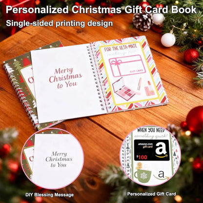 🎁🎅🏼MERRY CHRISTMAS! GIFT CARD BOOK📚 14 Themed Pages, Hardcover & Durability Line
