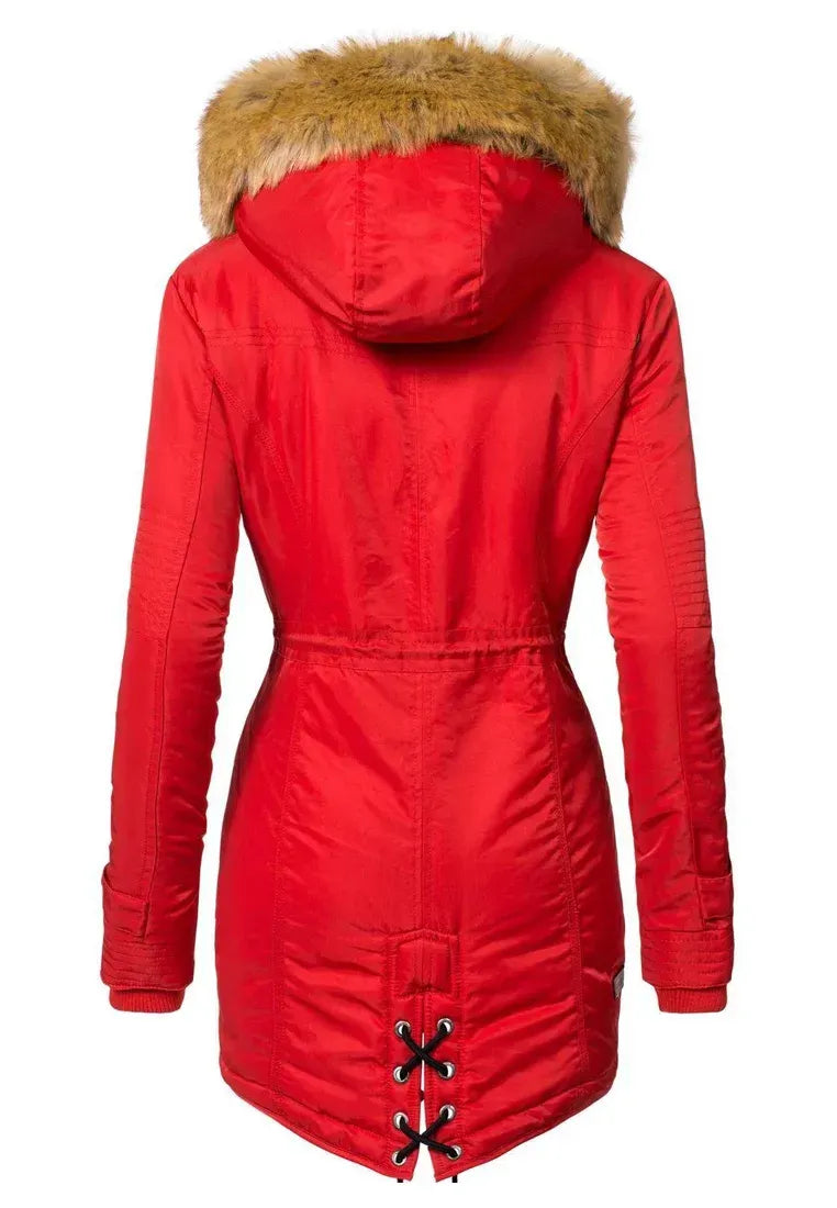 Women's padded parka coat black