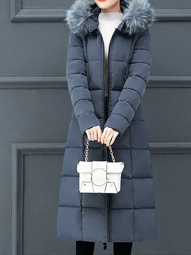 Women's Parka windbreaker hooded jacket casual full zipper pocket