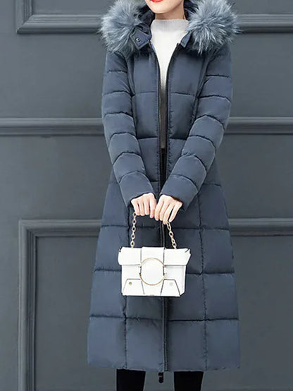 Women's Parka windbreaker hooded jacket casual full zipper pocket