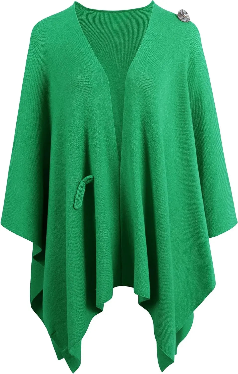 Womens Large Cross Front Poncho Sweater Wrap Topper Knitted Elegant Shawls Cape for Fall Winter