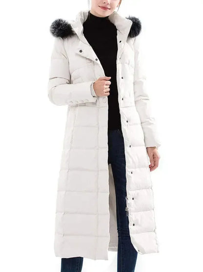 Women's hooded padded long down jacket fan fun down coat