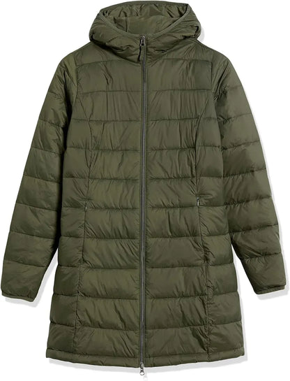 Women's Lightweight Water-Resistant Hooded Puffer Coat (Available in Plus Size)