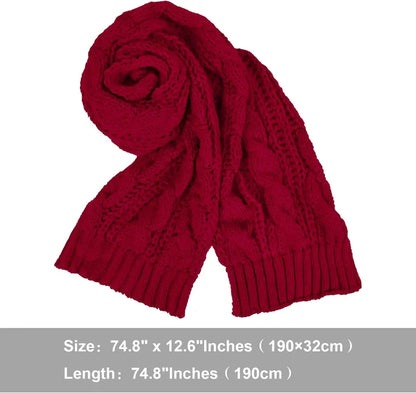 Women And Mens Winter Thick Cable Knit Wrap Chunky Long Warm Scarf