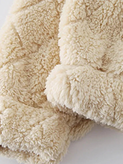 Women's Fleece Jacket Sherpa Jacket Teddy Coat Windproof Warm Outdoor Street Daily Wear Vacation Zipper Pocket Zipper Turndown Plush Modern Casual Street Style Plain Regular Fit Outerwear Long Sleeve