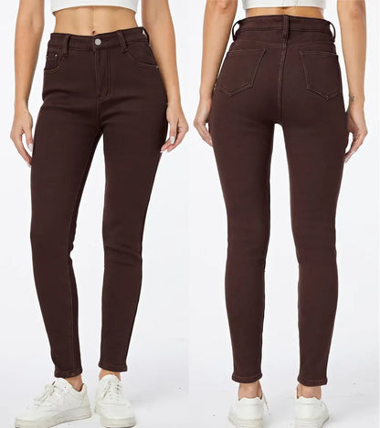 Women's Winter Fleece Lined Sherpa Thermal Skinny Pants Casual Warm Trousers