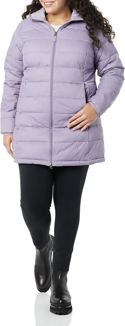 Women's Lightweight Water-Resistant Hooded Puffer Coat (Available in Plus Size)