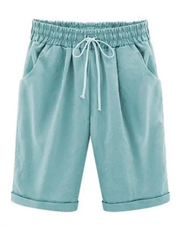 Plus Size Casual Shorts With Pockets for Holiday