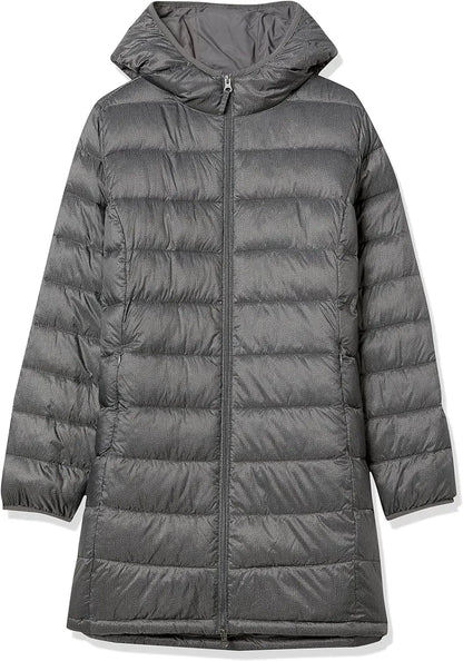Women's Lightweight Water-Resistant Hooded Puffer Coat (Available in Plus Size)