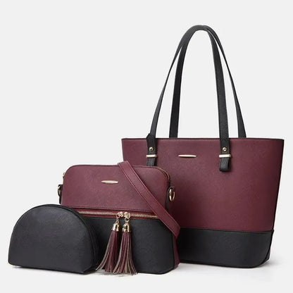 3PCS Retro Large Capacity Handbag Tote Bag Set