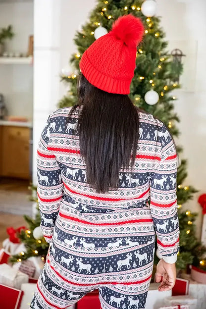 Holly And Jolly Charcoal Christmas Print Pajama Top FINAL SALE
