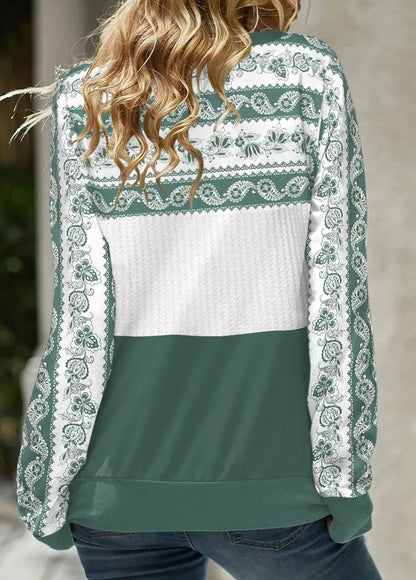 Sage Green Lace Up Long Sleeve Sweatshirt