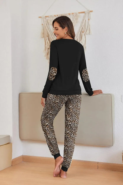 Women's Pajamas Sets Long Sleeve with Plaid Pants Soft Sleepwear O Neck 2 Piece Pjs Joggers Loung Set with Pockets