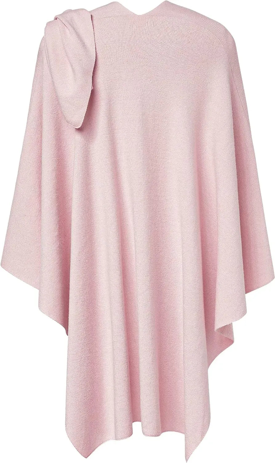 Womens Large Cross Front Poncho Sweater Wrap Topper Knitted Elegant Shawls Cape for Fall Winter