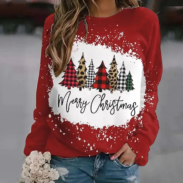 Christmas Trees Masquerade Hoodie Pullover Women's Christmas Christmas Carnival Masquerade Adults' Christmas Vacation Polyester Top