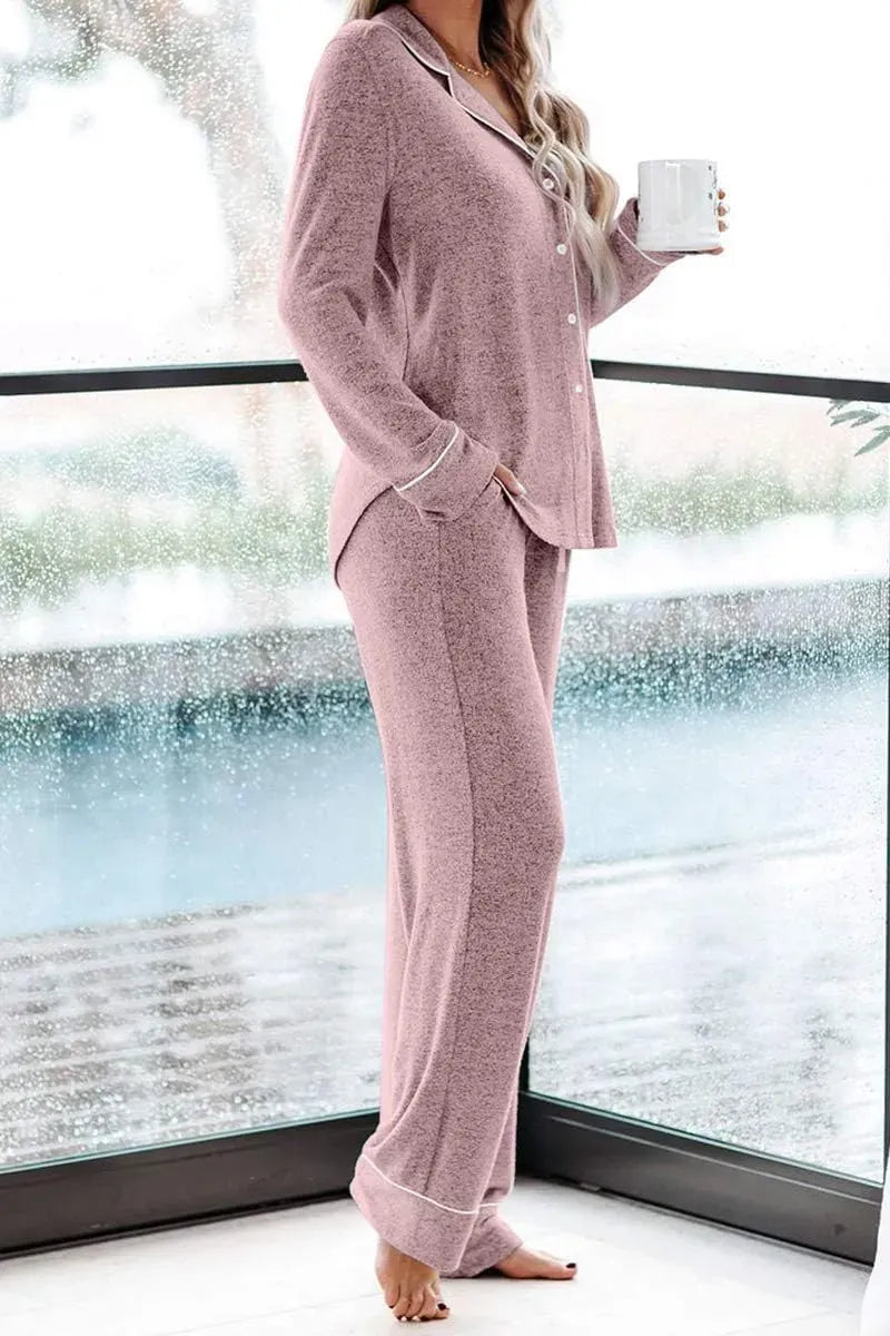 Women's Pajama Sets Long Sleeve Button Down Sleepwear Nightwear Soft Pjs Lounge Sets