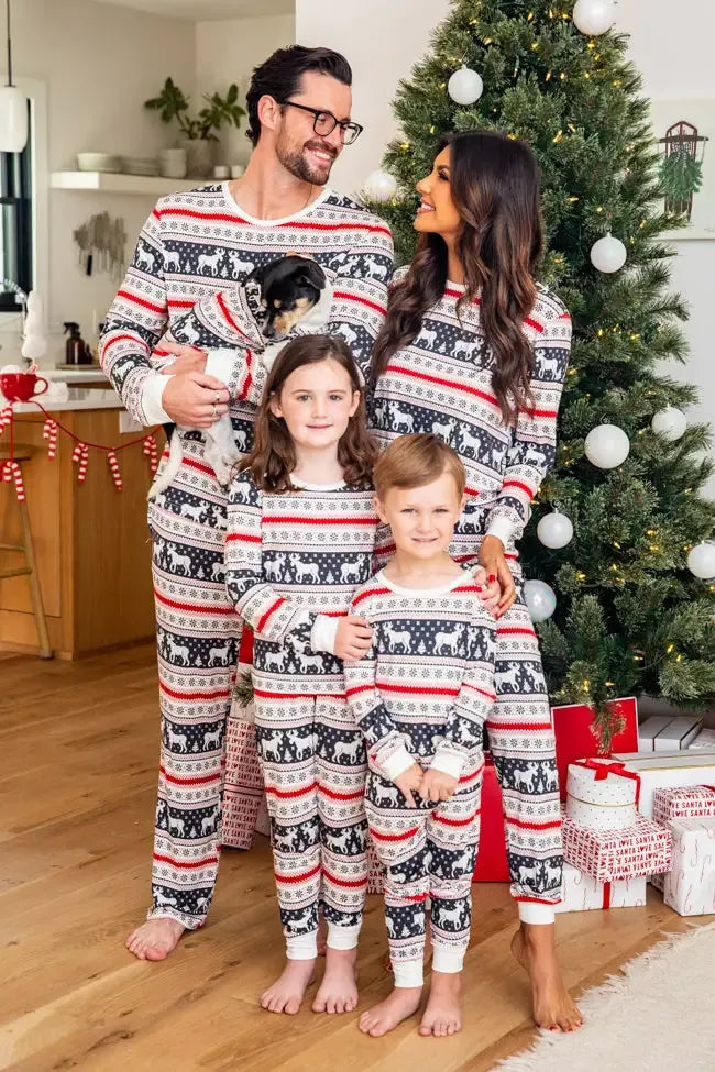 Holly And Jolly Charcoal Christmas Print Pajama Top FINAL SALE