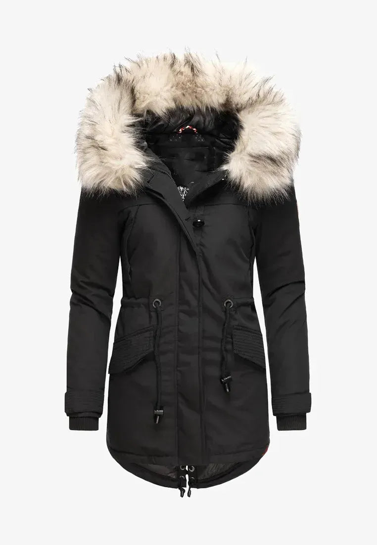 Warm winter ladies parka coat green
