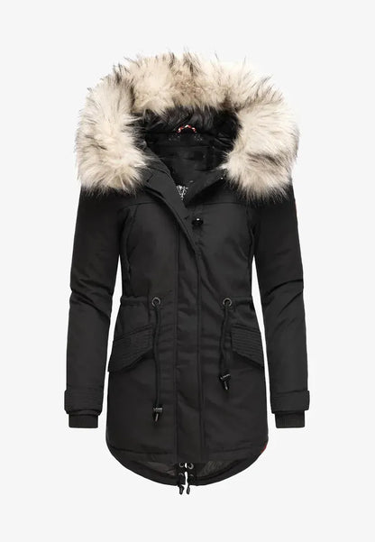 Warm winter ladies parka coat green