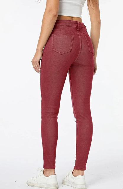 Women's Winter Fleece Lined Sherpa Thermal Skinny Pants Casual Warm Trousers