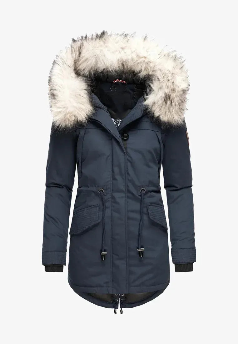 Warm winter ladies parka coat green