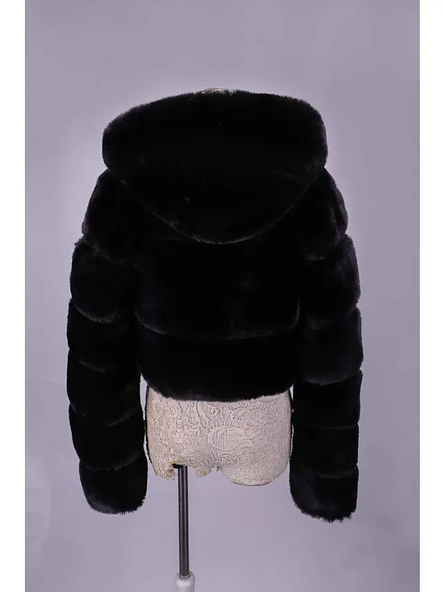 Women's faux fur coat teddy coat Sherpa coat chic modern elegant luxury fur