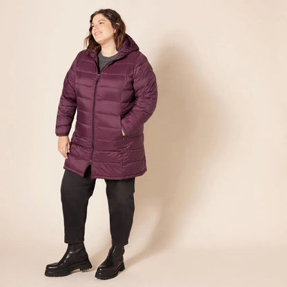 Women's Lightweight Water-Resistant Hooded Puffer Coat (Available in Plus Size)