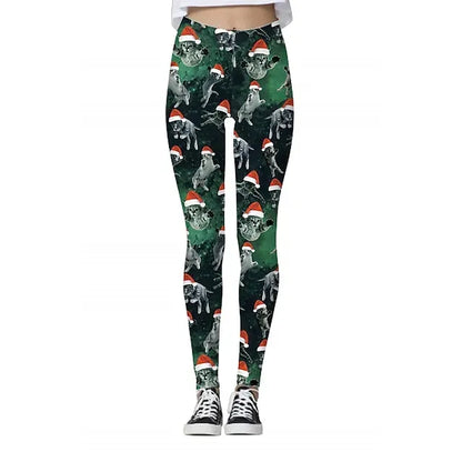 Santa Claus Leggings Jogger Pants Women's Christmas Christmas Christmas Eve Adults' Christmas New Year Eve Polyester Lycra Spandex Pants