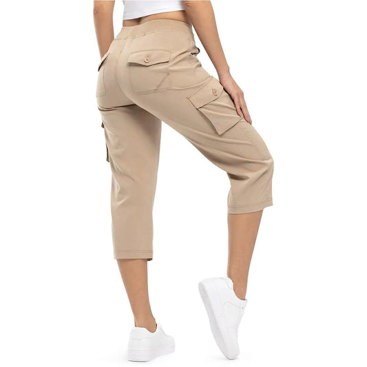 🌿🌿Womens Lightweight Capris Hiking Pants 6 Pockets Quick Dry Cargo Outdoor Trip Loose Shorts COMFY  MOMS OVER 30