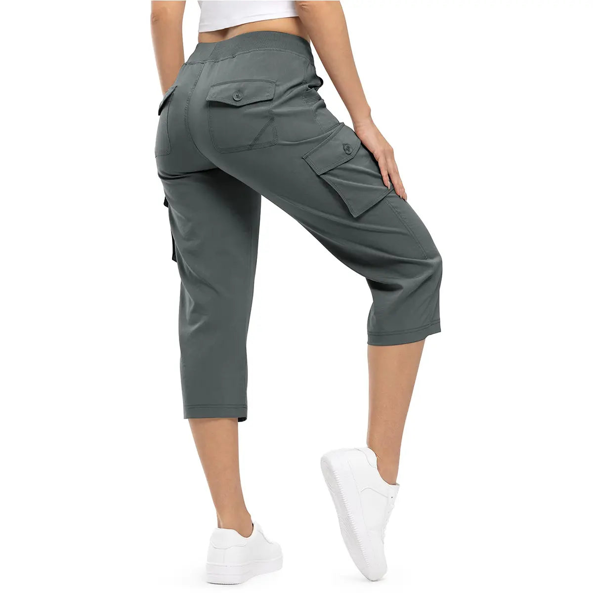 🌿🌿Womens Lightweight Capris Hiking Pants 6 Pockets Quick Dry Cargo Outdoor Trip Loose Shorts COMFY  MOMS OVER 30