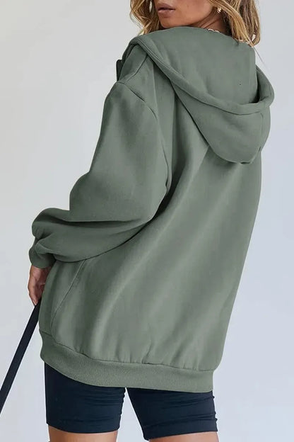 Women's Cute Hoodies Teen Girl Fall Jacket Oversized Sweatshirts Casual Drawstring Zip Up Y2K Hoodie with Pocket