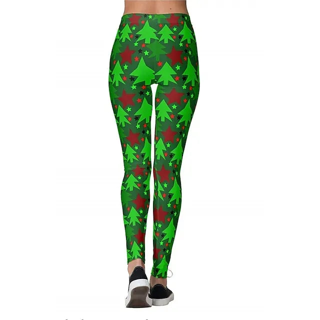 Santa Claus Leggings Jogger Pants Women's Christmas Christmas Christmas Eve Adults' Christmas New Year Eve Polyester Lycra Spandex Pants