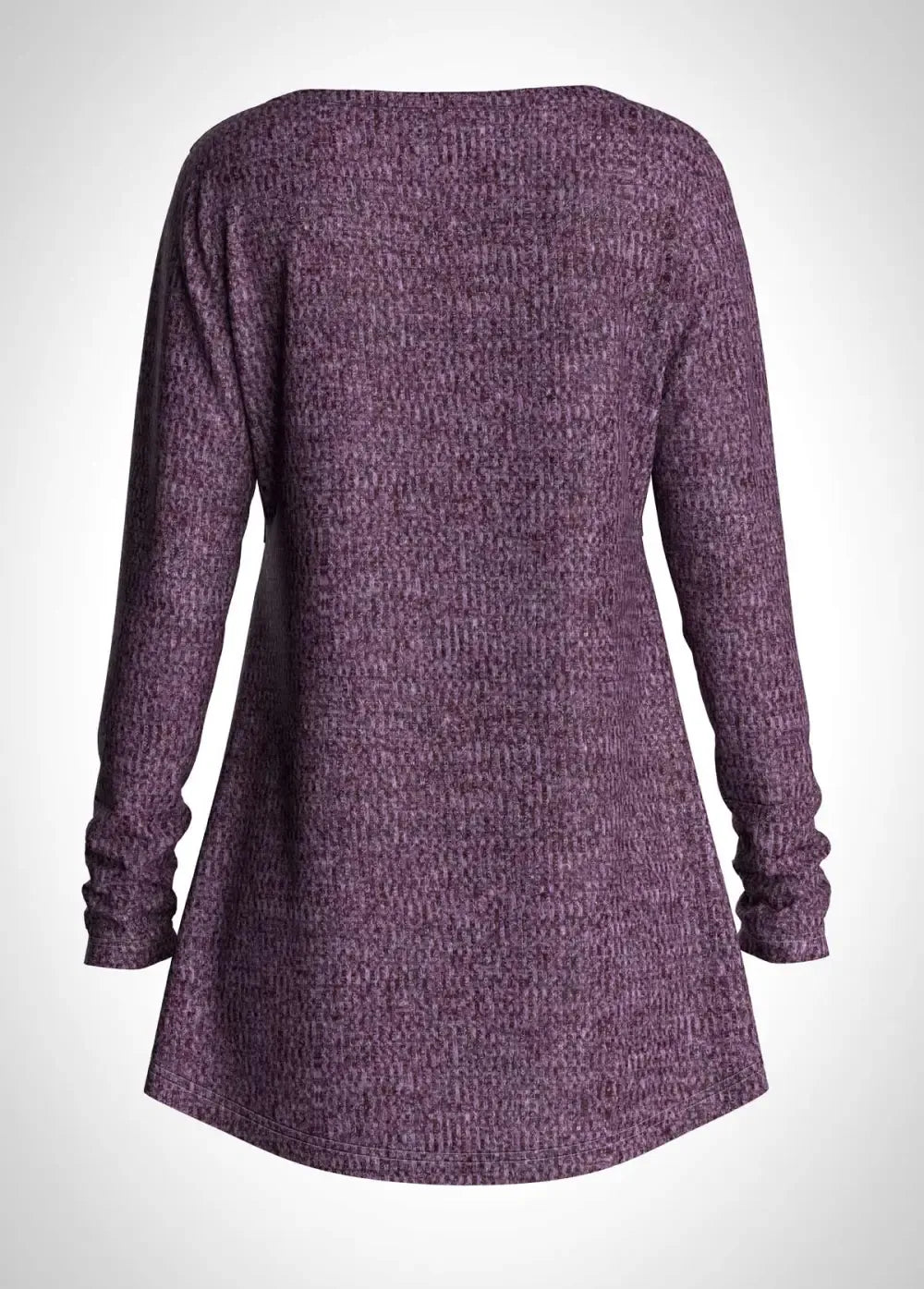V Neck Long Sleeve Purple T Shirt