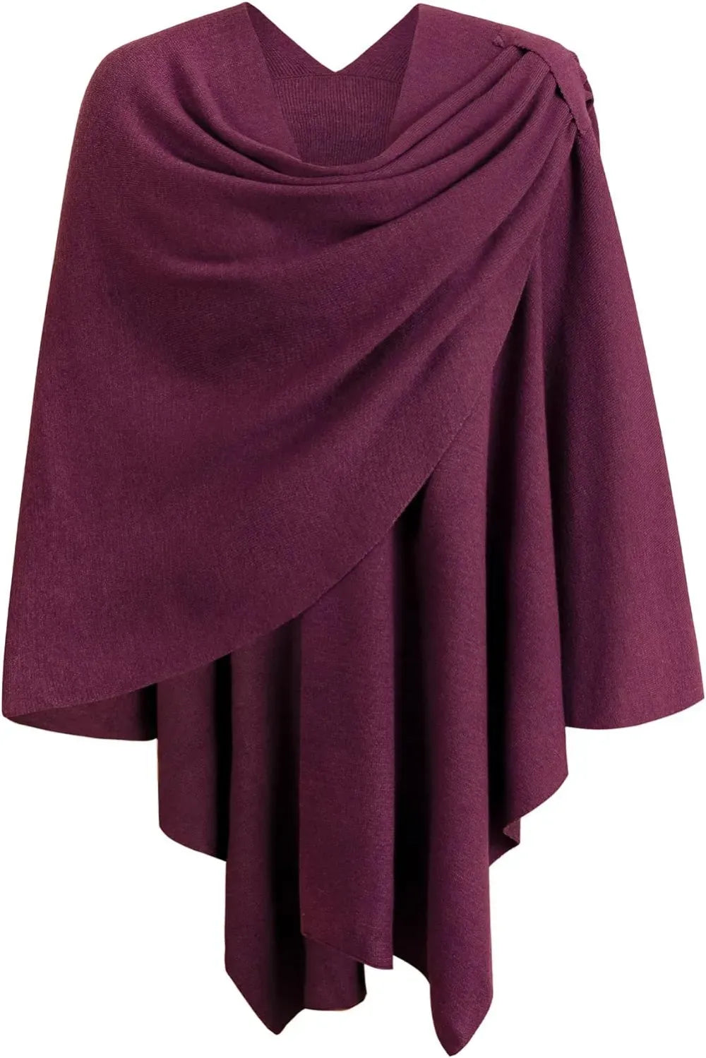 Womens Large Cross Front Poncho Sweater Wrap Topper Knitted Elegant Shawls Cape for Fall Winter