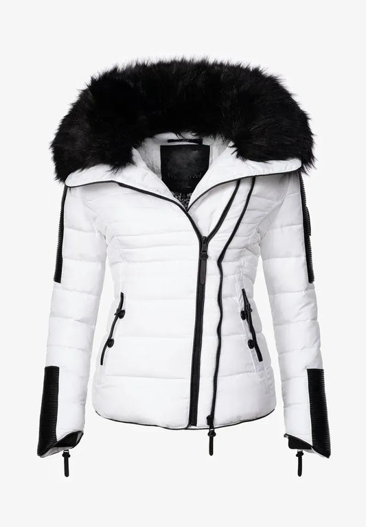 Women's short parka coat yellow