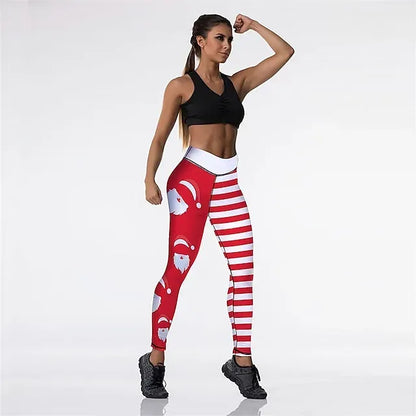 Santa Claus Leggings Jogger Pants Women's Christmas Christmas Christmas Eve Adults' Christmas New Year Eve Polyester Lycra Spandex Pants