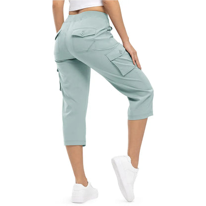 🌿🌿Womens Lightweight Capris Hiking Pants 6 Pockets Quick Dry Cargo Outdoor Trip Loose Shorts COMFY  MOMS OVER 30