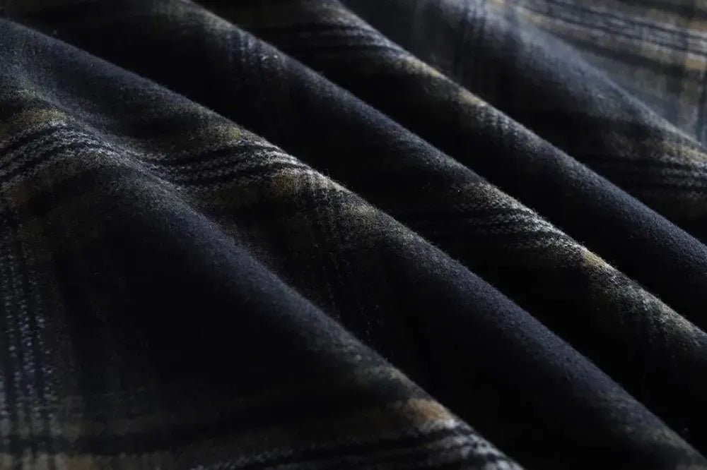 Women's Winter Elegant Warm Long Skirt Wool Maxi Skirts Elastic Waist A-Line High Waist Plaid Pleated Skirt S-3XL