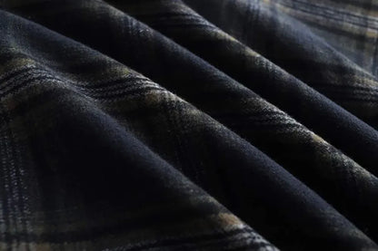 Women's Winter Elegant Warm Long Skirt Wool Maxi Skirts Elastic Waist A-Line High Waist Plaid Pleated Skirt S-3XL