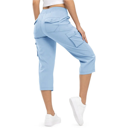 🌿🌿Womens Lightweight Capris Hiking Pants 6 Pockets Quick Dry Cargo Outdoor Trip Loose Shorts COMFY  MOMS OVER 30