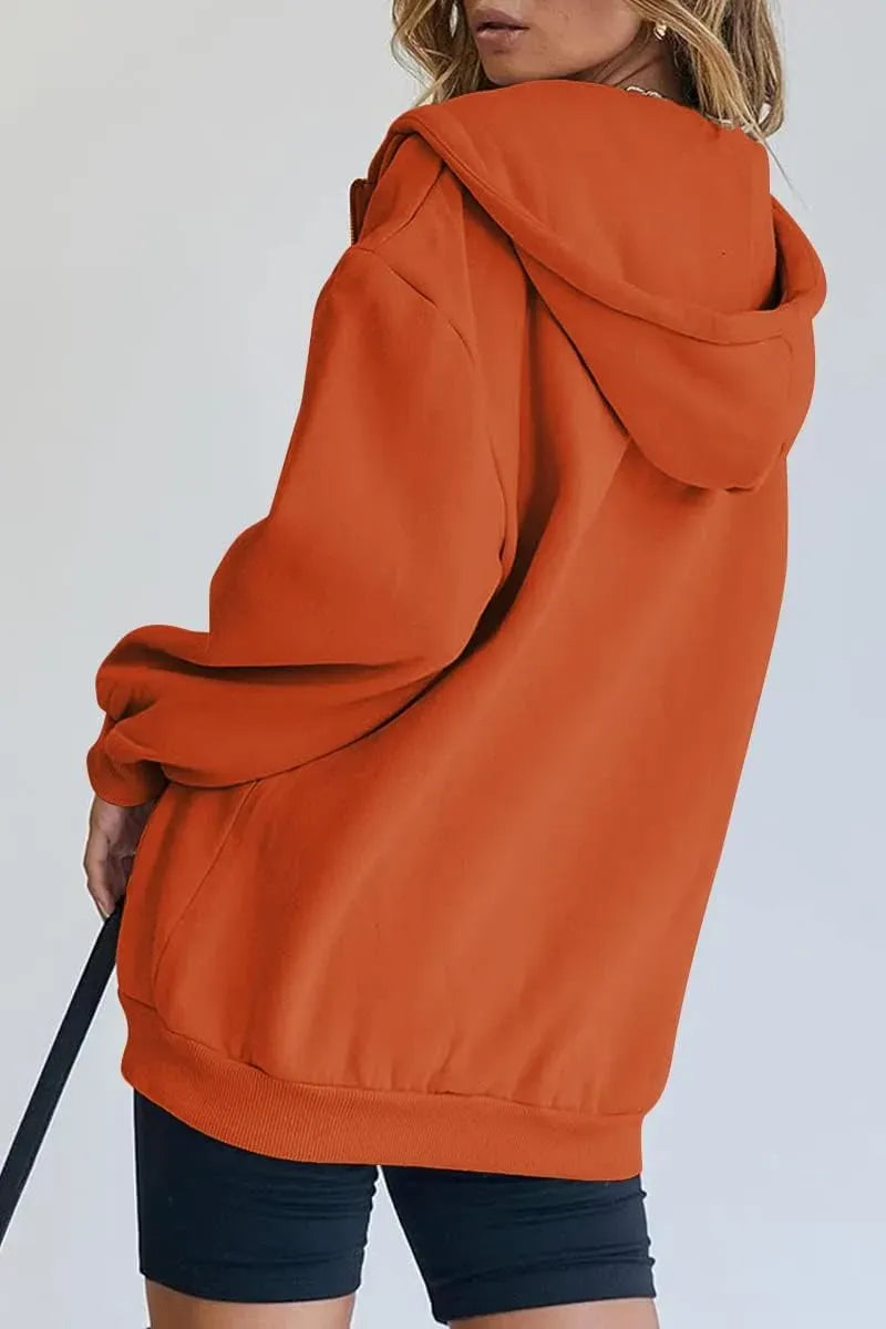 Women's Cute Hoodies Teen Girl Fall Jacket Oversized Sweatshirts Casual Drawstring Zip Up Y2K Hoodie with Pocket